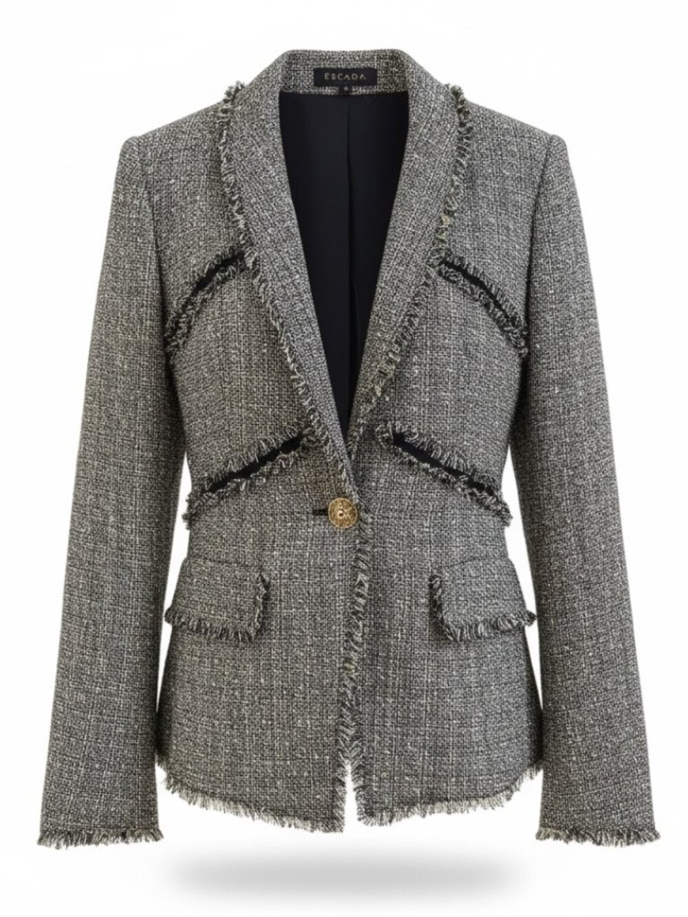 Escada Blazer - Size 38 - Black and White with specks of lime